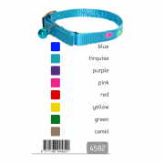 Περιλαίμιο γάτας ιμάντα με ασφάλεια στάμπ & κουδουνάκι 10mmx30cm